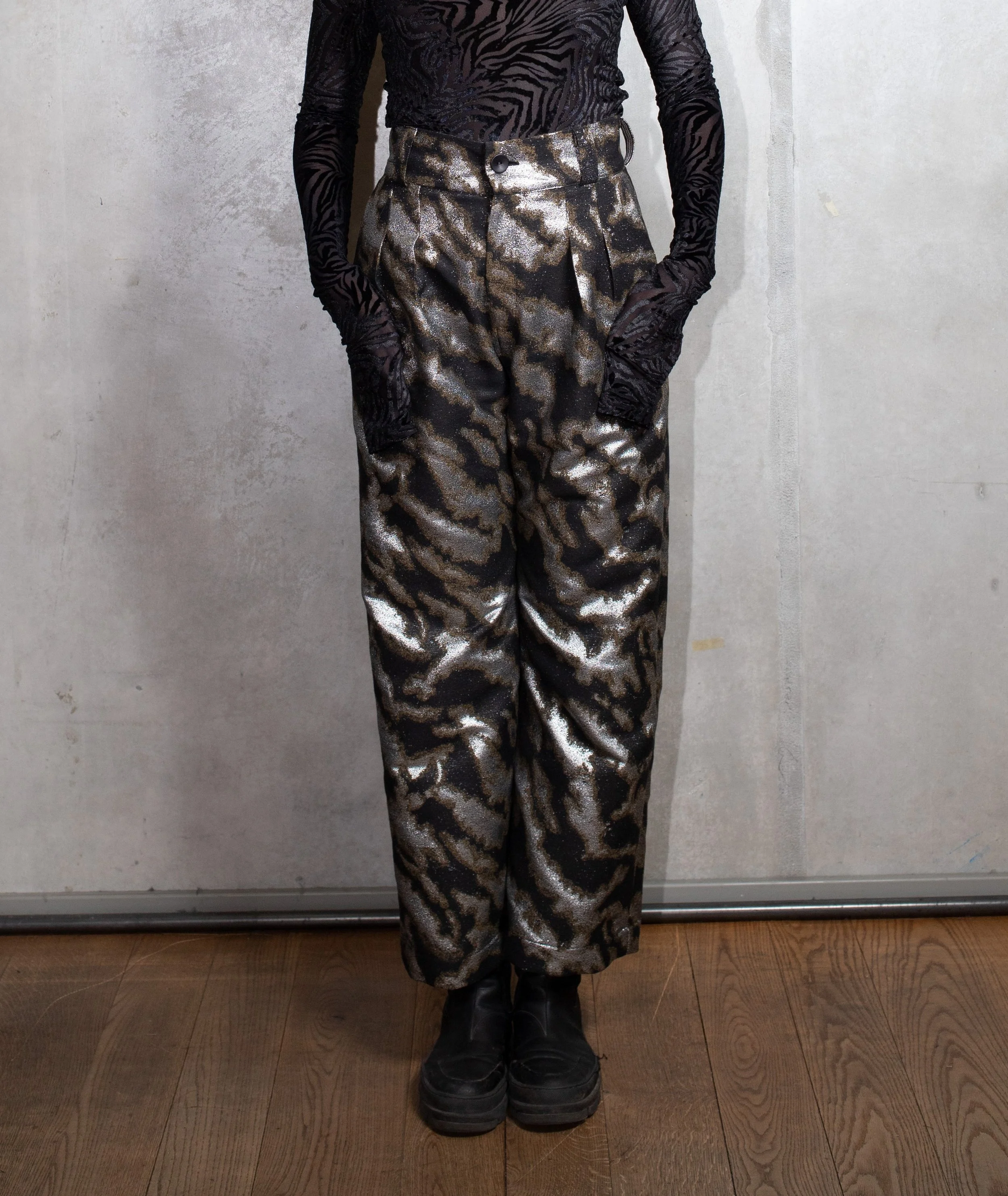 Brocade Palazzo Pants, Roses — Remesalt